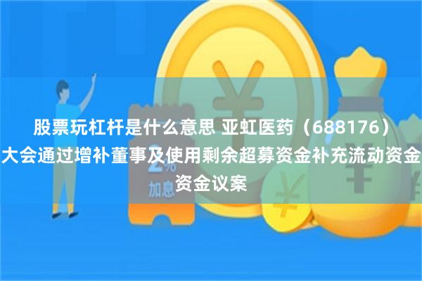 股票玩杠杆是什么意思 亚虹医药（688176）股东大会通过增补董事及使用剩余超募资金补充流动资金议案