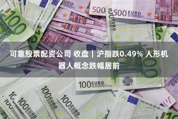 可靠股票配资公司 收盘｜沪指跌0.49% 人形机器人概念跌幅居前